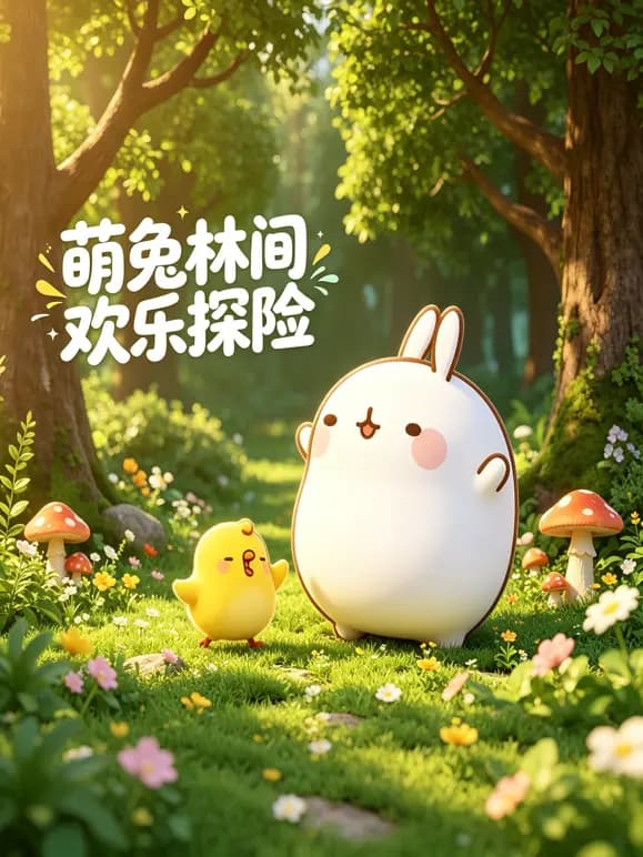 萌兔林间欢乐探险海报