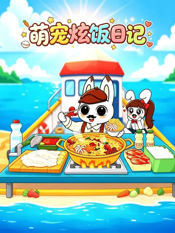 萌宠炫饭日记吃播海报