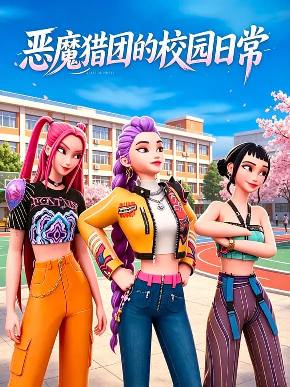 恶魔猎团的校园日常海报
