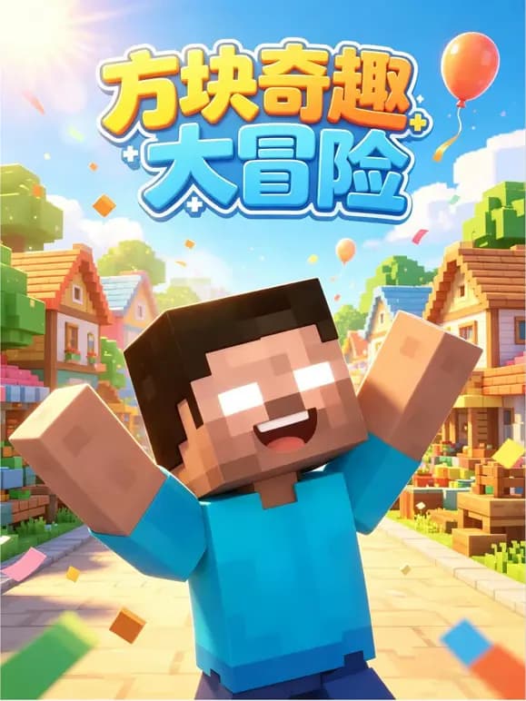 方块奇趣大冒险海报