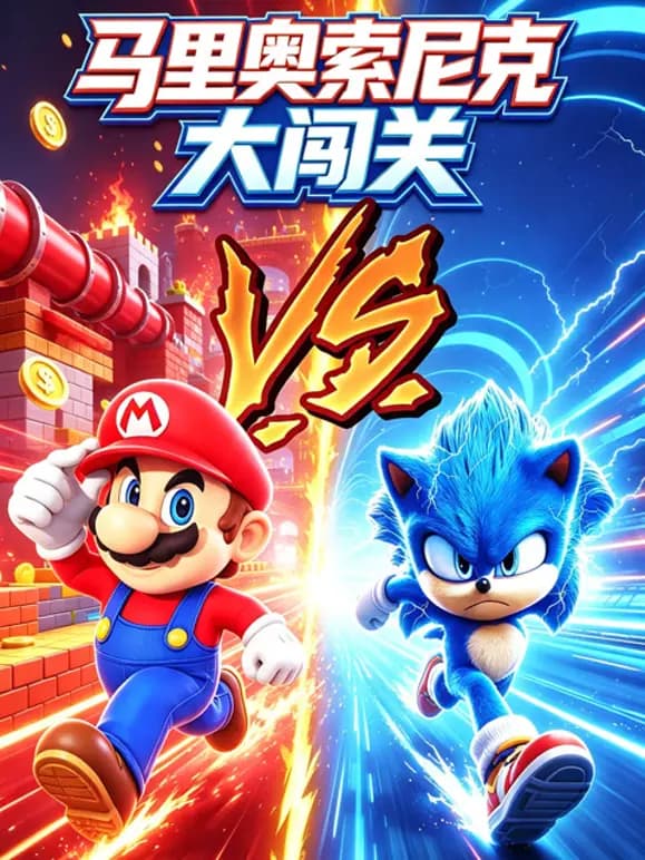 马里奥索尼克大闯关海报