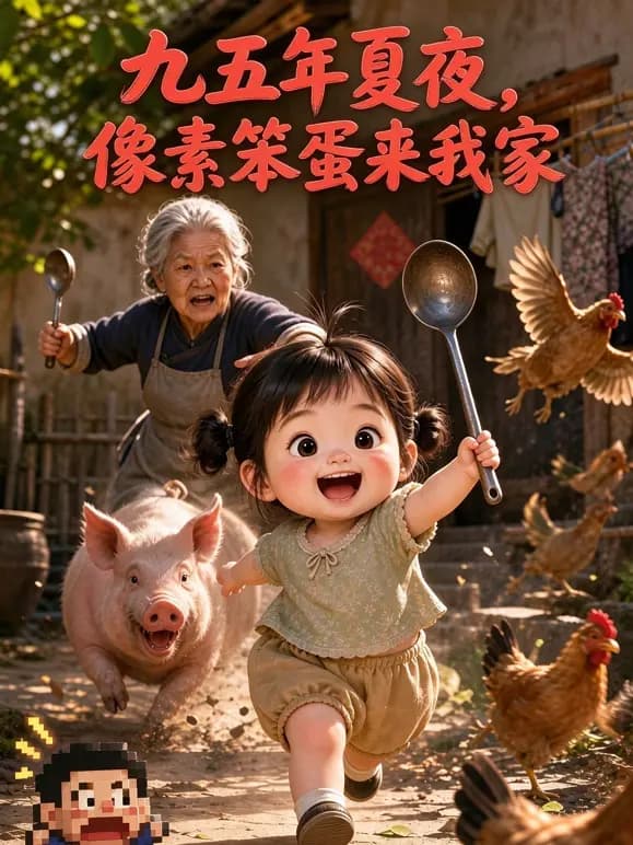 九五年夏夜，像素笨蛋来我家海报
