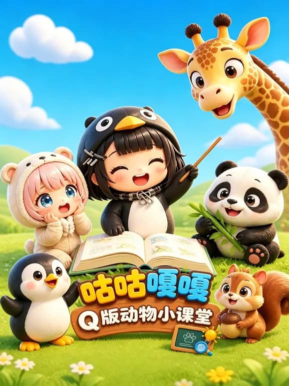 咕咕嘎嘎Q版动物小课堂海报