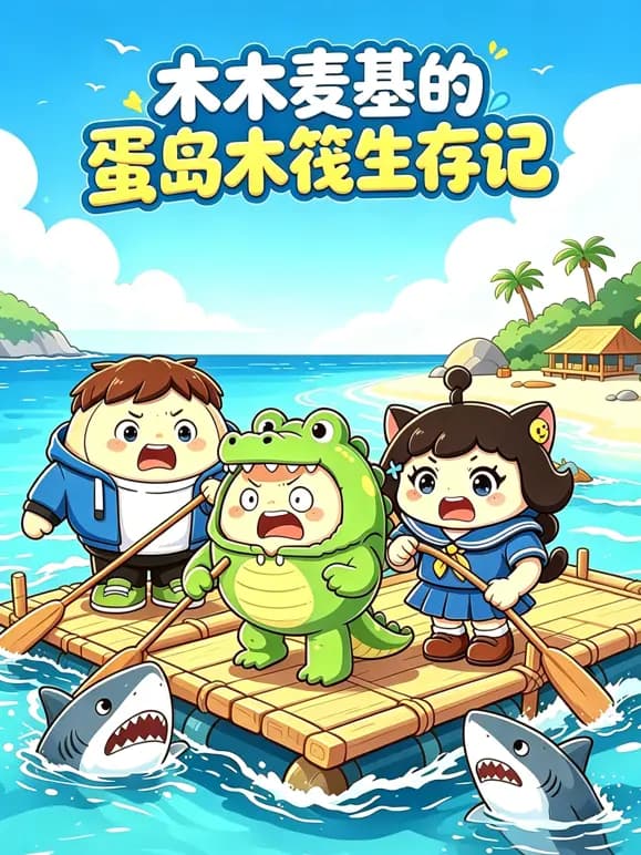 木木麦基的蛋岛木筏生存记海报