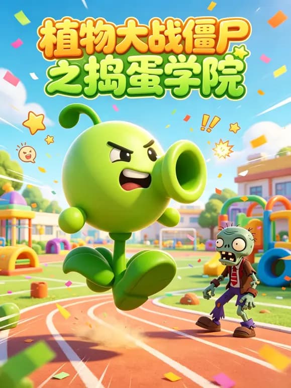 植物大战僵尸之捣蛋学院海报