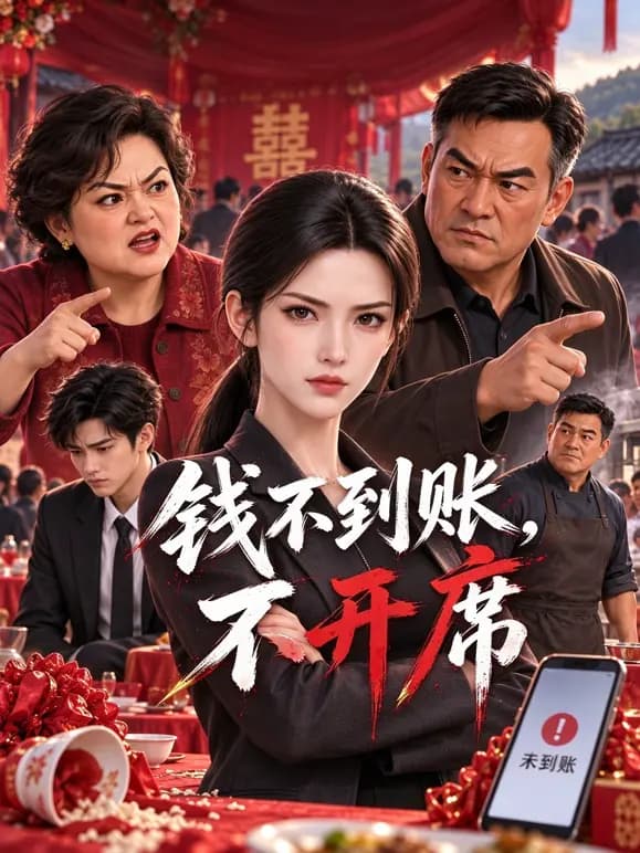 钱不到账，不开席海报