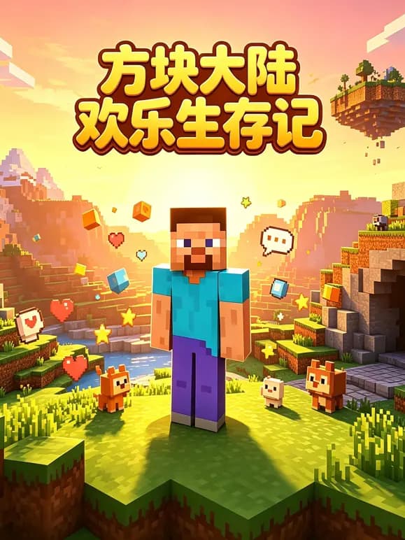 方块大陆欢乐生存记海报