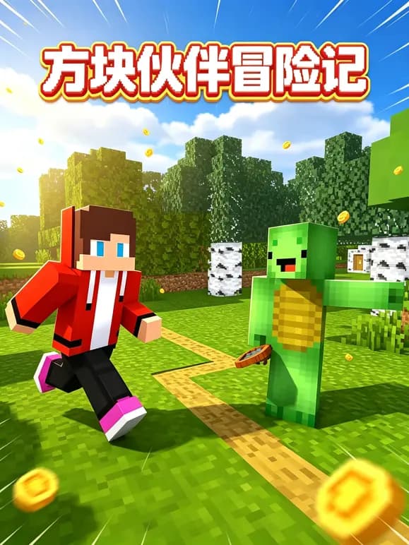 方块伙伴冒险记海报