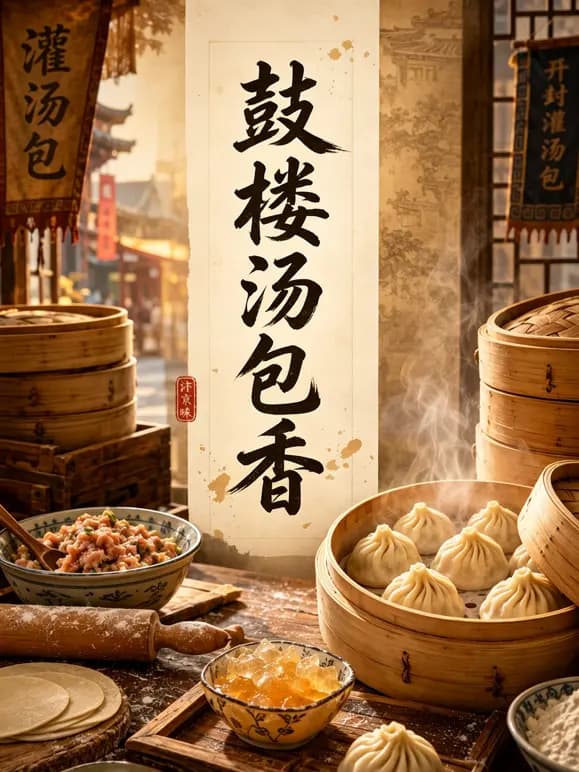 鼓楼汤包香海报