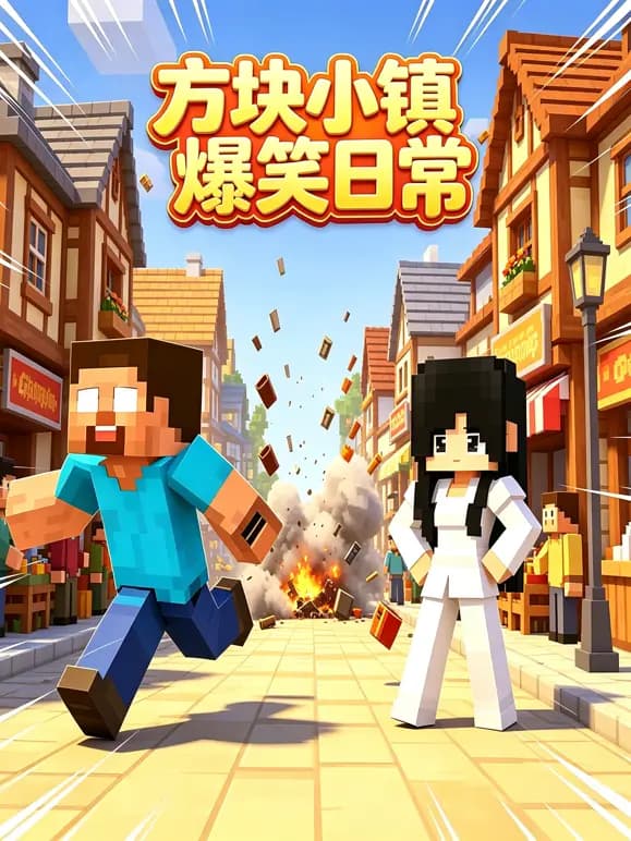 方块小镇爆笑日常海报