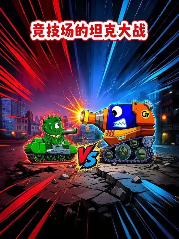 竞技场的坦克大战海报