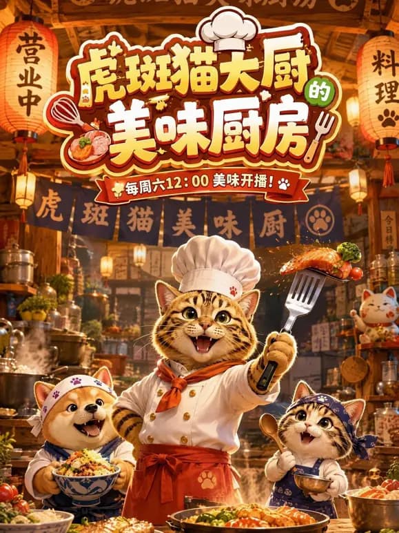 虎斑猫大厨的美味厨房海报