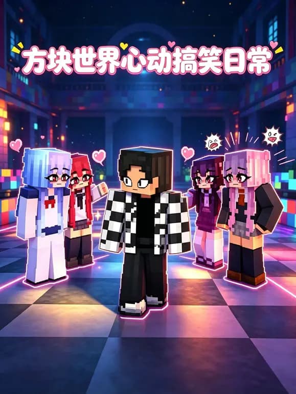方块世界心动搞笑日常海报
