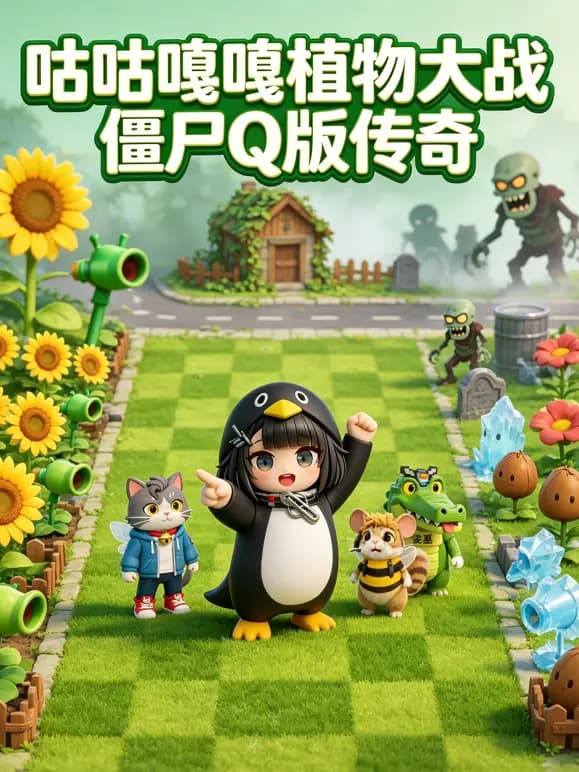 咕咕嘎嘎植物大战僵尸Q版传奇海报