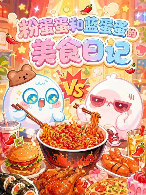 粉蛋蛋和蓝蛋蛋的美食日记海报