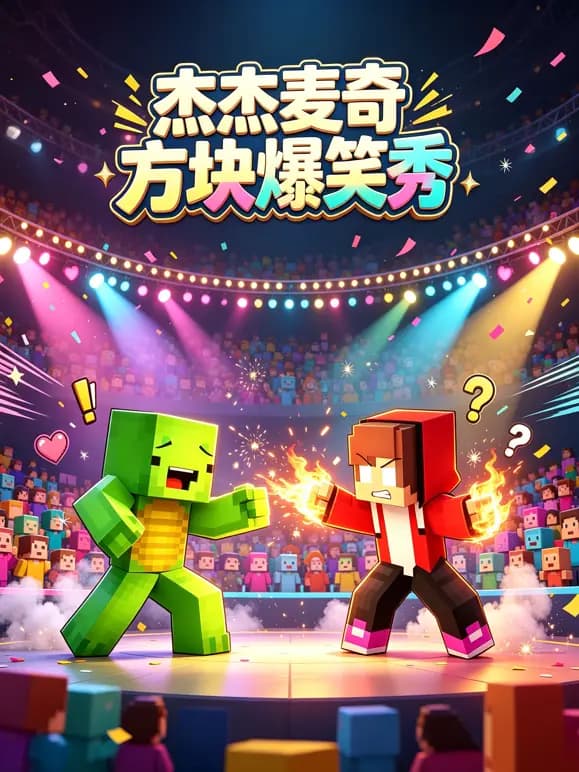 杰杰麦奇方块爆笑秀海报