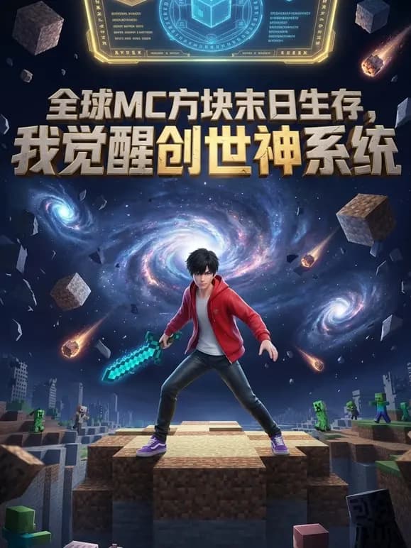 全球MC方块末日生存，我觉醒创世神系统海报