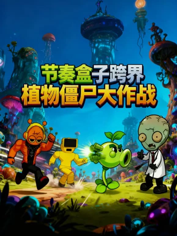 节奏盒子跨界植物僵尸大作战海报