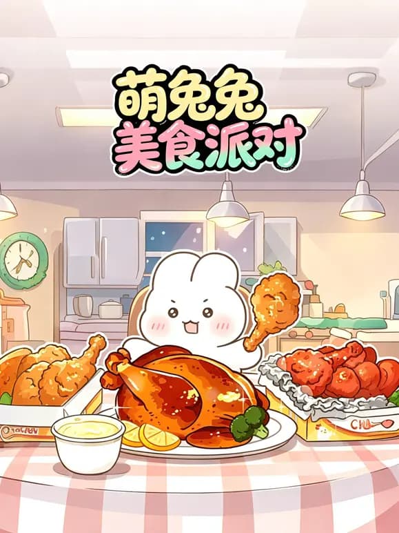 萌兔兔美食派对海报