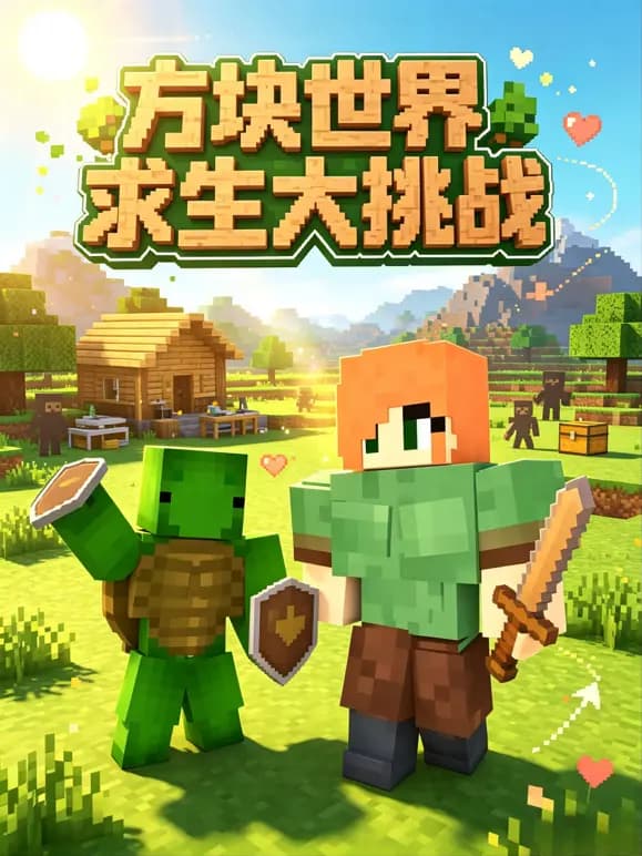 方块世界求生大挑战海报