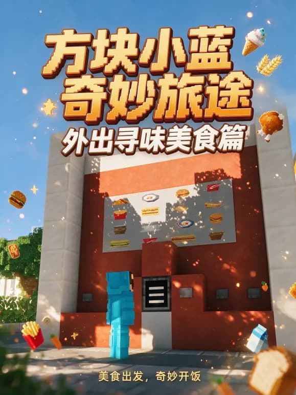 方块小蓝奇妙旅途：外出寻味美食篇海报