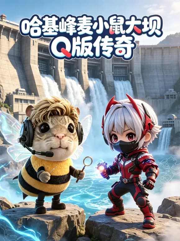 哈基峰麦小鼠大坝Q版传奇海报