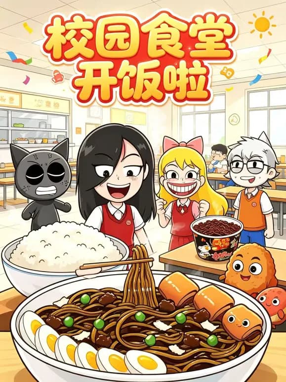 校园食堂开饭啦海报