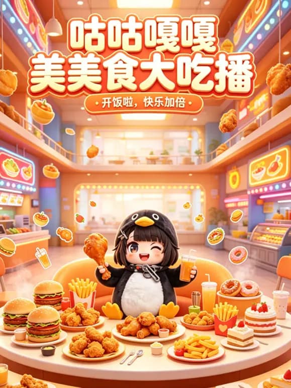 咕咕嘎嘎美食大吃播海报