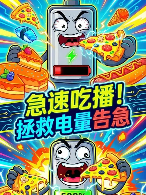 急速吃播！拯救电量告急海报