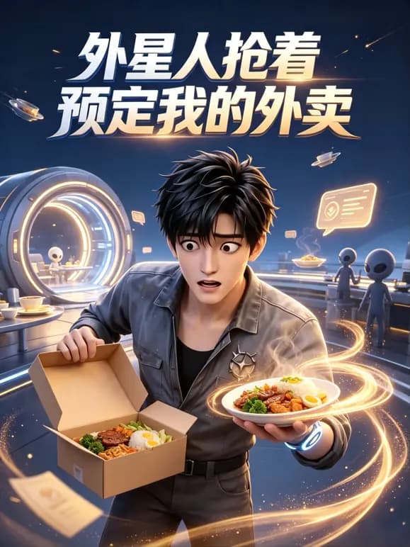 外星人抢着预定我的外卖海报