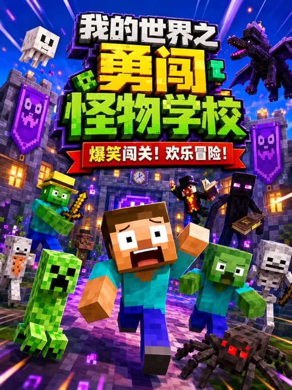 我的世界之勇闯怪物学校海报