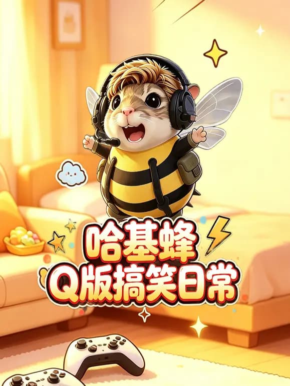 哈基蜂Q版搞笑日常海报